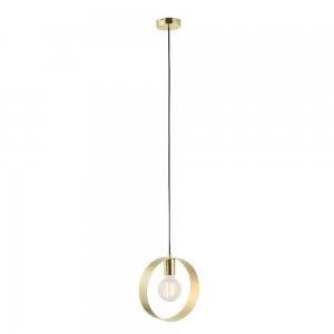 Image of 1 Light Ceiling Pendant Brushed Brass, E27