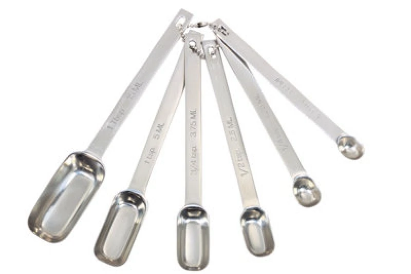 Image of Masterclass Stainless Steel 6 Piece Measuring Spoon Set Metallic Silver