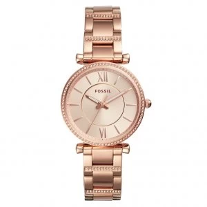 Image of Fossil Ladies Rose Gold Tone Bracelet Watch
