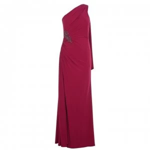 Image of Adrianna Papell One Shoulder Jersey Gown - Bright Rose