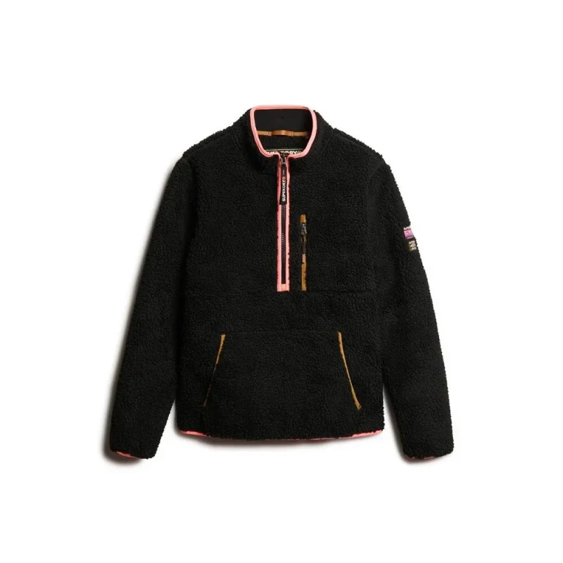 Image of Superdry Womens 1/2 zip training jacket Superdry Outdoor Noir Female S