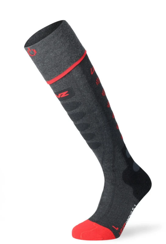 Image of Lenz Heat Sock 5.1 Toe Cap Heated Socks, black-red, Size 39 - 41 for Men
