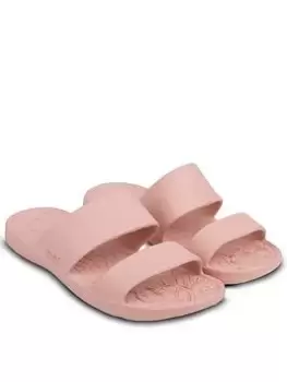 Image of TOTES Ladies Solbounce Double Strap Slide Sandals - Pink, Size 5, Women