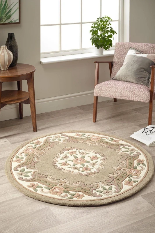 Image of Origins Shensi Hand-Tufted Circle Rug Grey 120 DIA WB23702