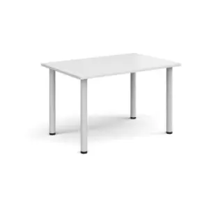 Image of Rectangular white radial leg meeting table 1200mm x 800mm - white