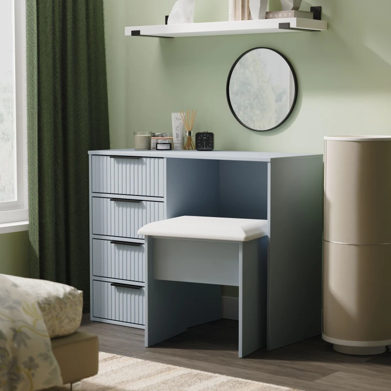 Image of Ready Assembled 2 U Menai 4 Drawer Vanity (Ready Assembled) in Light Blue Light Blue Unisex