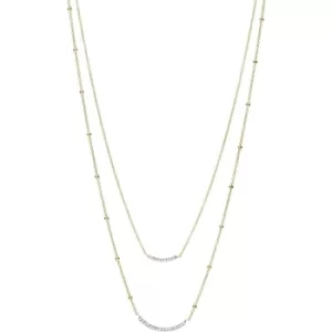Image of Fossil Sutton Shine Bright Gold-Tone Stainless Steel Multi Strand Necklace
