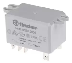 Image of Finder, 230V ac Coil Non-Latching Relay DPDT, 30A Switching Current Flange Mount, 2 Pole, 66.82.8.230.0000