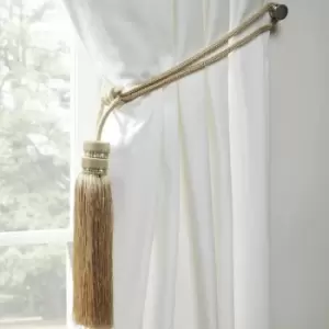 Image of Emma Barclay Chloe Diamante Embellished Tasselled Tie Back, Beige