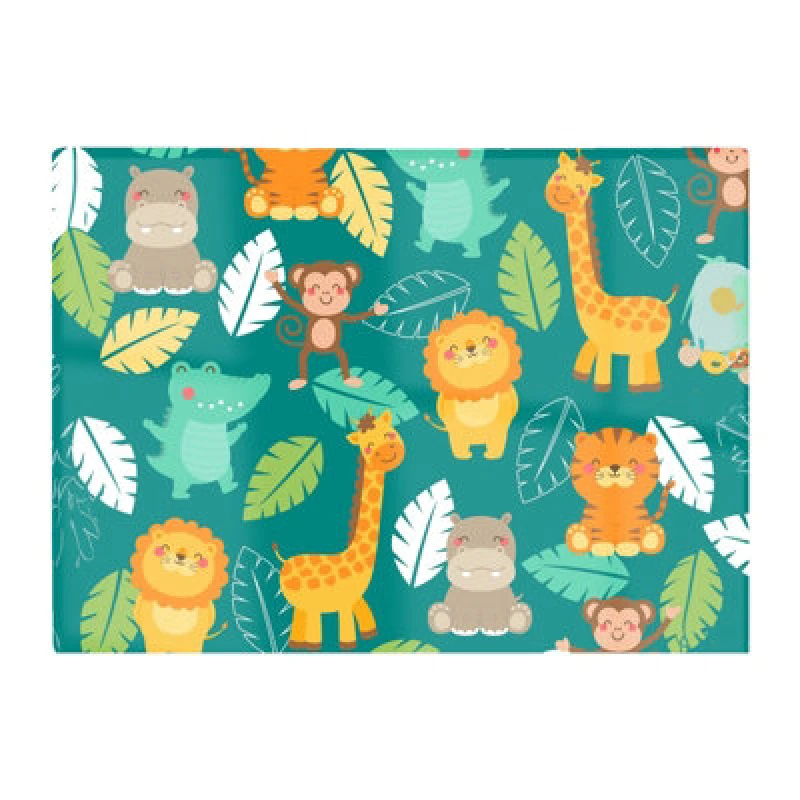 Image of Warren Reed Designer Jungle Animals Glass Chopping Board