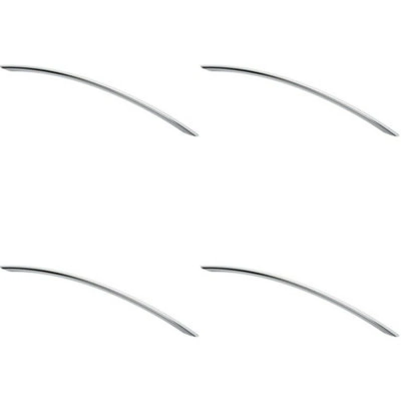 Image of Loops 4x Curved Bow Cabinet Pull Handle 372 x 10mm 320mm Fixing Centres Chrome Multi unisex