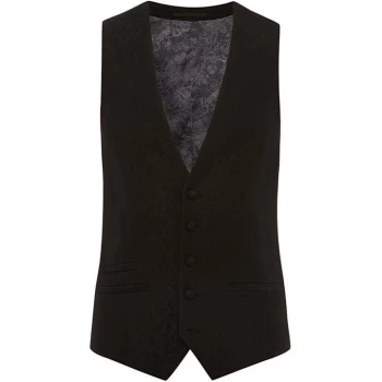 Image of Label Lab Daiquiri Skinny Fit Tonal Geo Waistcoat - Black