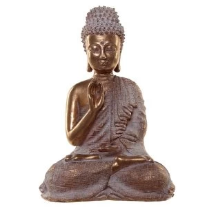 Image of Gold and White Serenity Thai Buddha Figurine