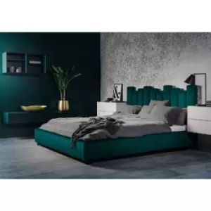 Image of Glexton Upholstered Beds - Plush Velvet, Small Double Size Frame, Green - Green