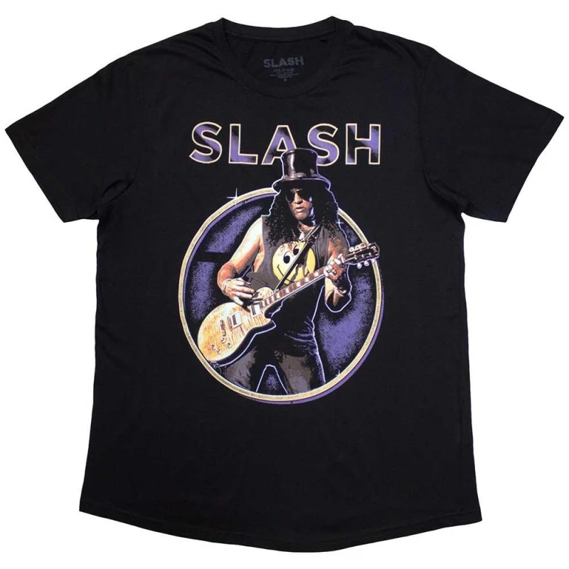Image of Slash Mens Purple Circle T-Shirt in Black Size: Medium Black Male M