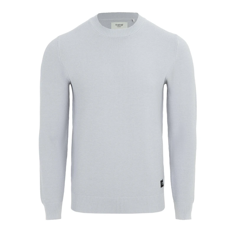 Image of Firetrap Crew Neck Jumper Knitted Pullover Men Light Grey male S
