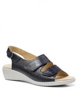 Image of Hotter Easy Il Wide Fit Wedge Sandals - Navy