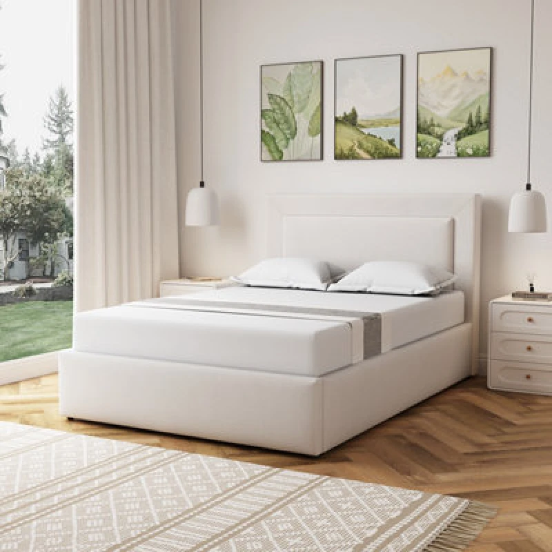 Image of Unknown Weston Fabric 135Cm Double Ottoman Bed Frame With Storage