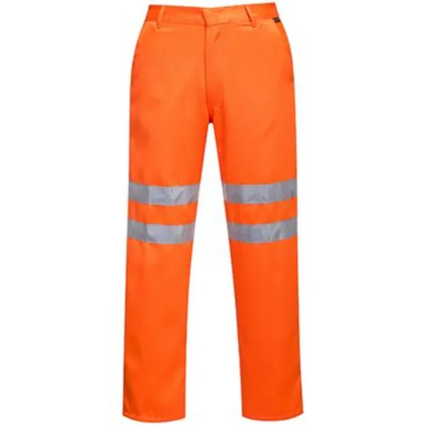 Image of Portwest Polycotton Hi Vis Service Trousers E041ORRXL Colour: Orange