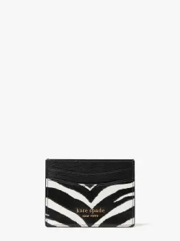 Image of Kate Spade Morgan Zebra Embossed Cardholder, Black Multi, One Size
