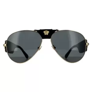Image of Aviator Gold Dark Grey Sunglasses