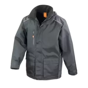 Image of Result Mens Work-Guard Vostex Long Coat / Workwear (Waterproof & Windproof) (S) (Black)