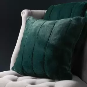 Image of Empress Faux Fur Cushion Emerald, Emerald / 55 x 55cm / Polyester Filled