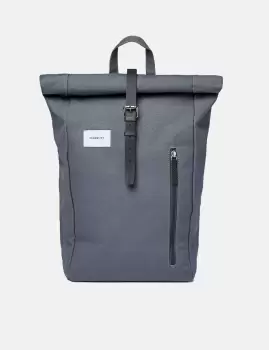 Image of Sandqvist Dante Rolltop Backpack (Polycotton) - Dark Slate/Black
