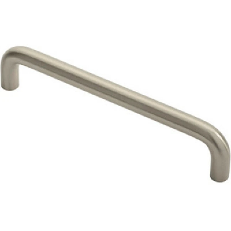 Image of Loops Round D Bar Cabinet Pull Handle 138 x 10mm 128mm Fixing Centres Satin Nickel Metallics unisex