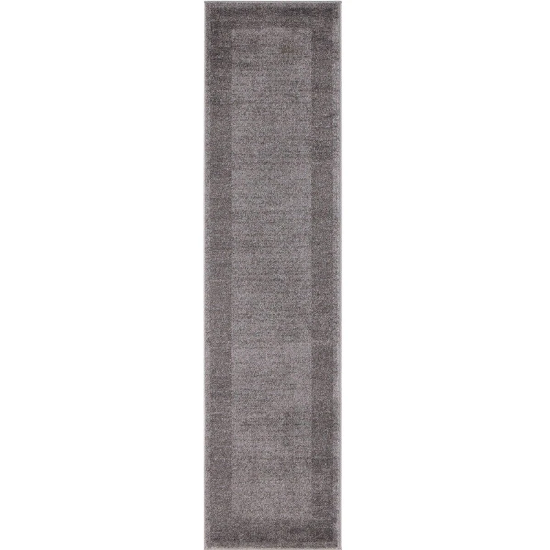 Image of THE RUGS Modern Living Room Rug Bordered Design in Grey 7437G Size: 200cm x 290cm Grey Unisex 200cm x 290 cm