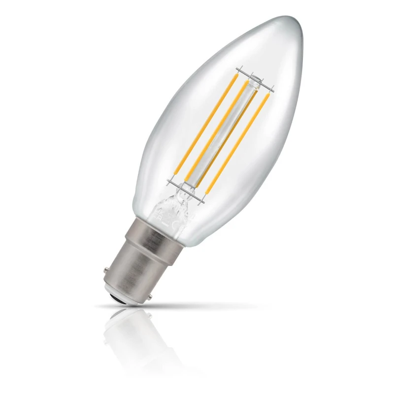Image of Crompton Lamps LED Candle 4.2W B15 Dimmable Filament Warm White Clear (40W Eqv)