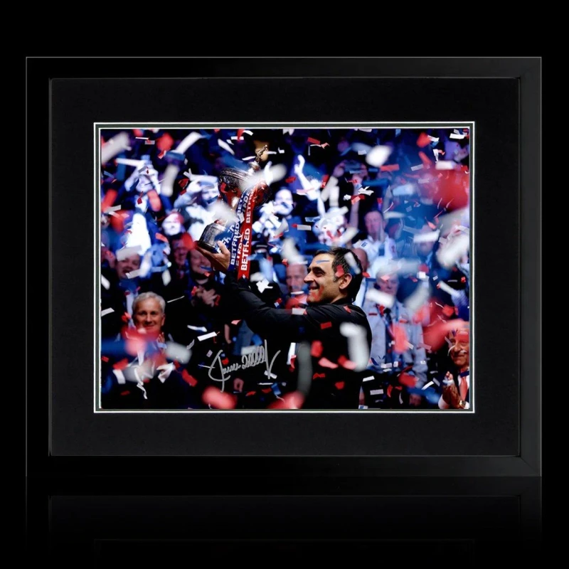 Image of The Fan Cave Ronnie OSullivan Signed World Champion 2022 Image Black & Blue unisex 550mm x 45