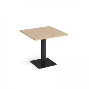 Image of Brescia square dining table with flat square Black base 800mm - kendal