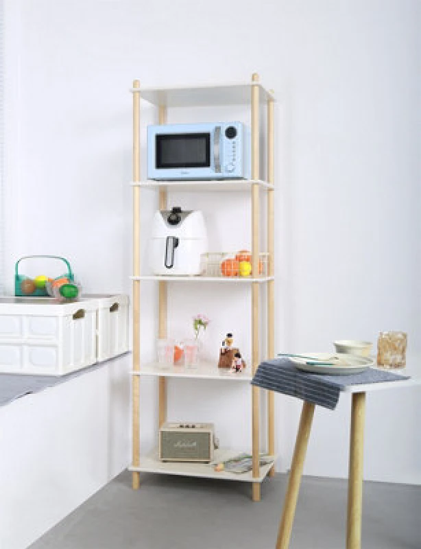 Image of Furniturehmd Wooden 5 Tier Shelves,household Shelf,organiser Shelves