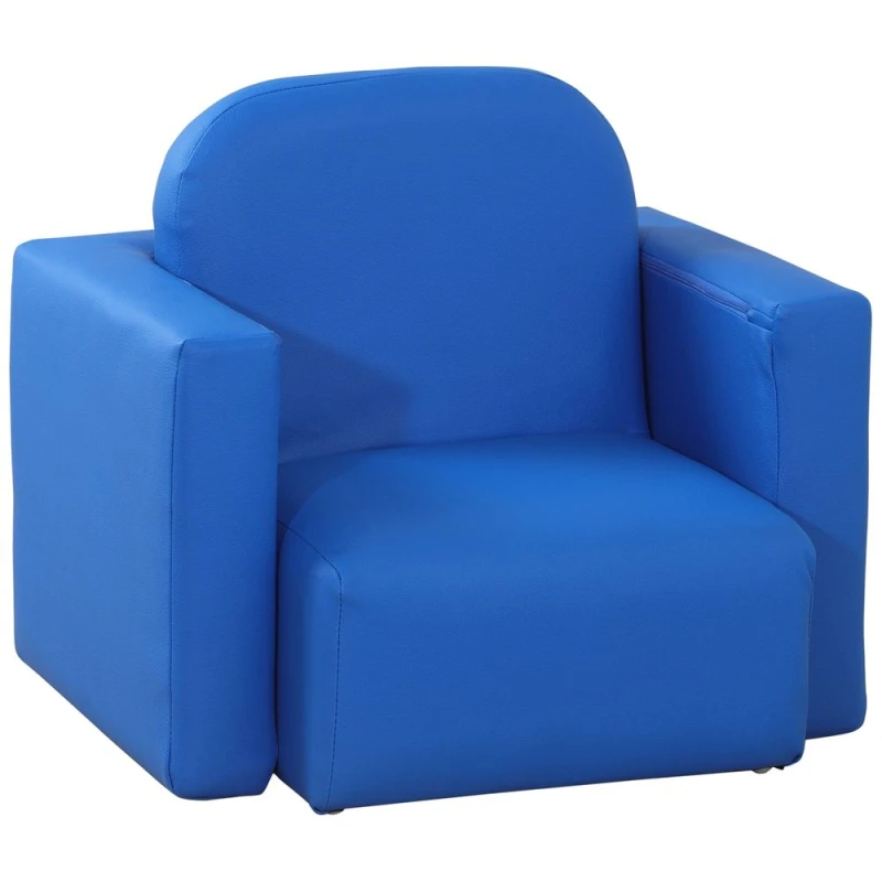 Image of HOMCOM Kids Mini Sofa Armchair Seat 2 In 1 Table Chair Set for 3 years Blue