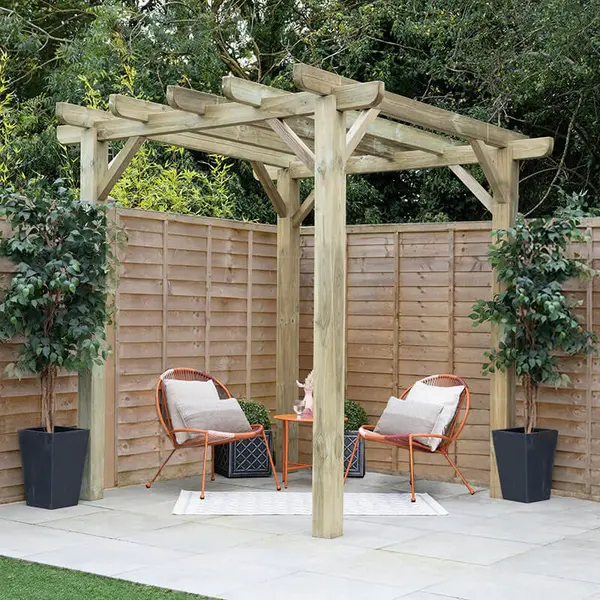 Image of 8' x 8' Forest Premium Ultima Wooden Garden Pergola (2.4m x 2.4m)
