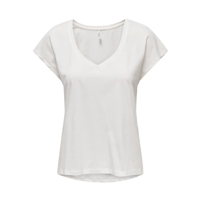 Image of Only Womens v-neck T-Shirt Only Winnie Blanc Female S