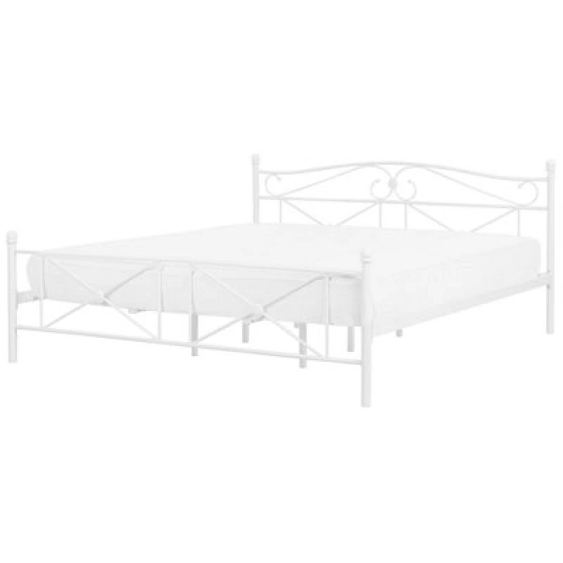 Image of Beliani Bed Metal Rodez 180 X 200 Cm (Eu Super King) White