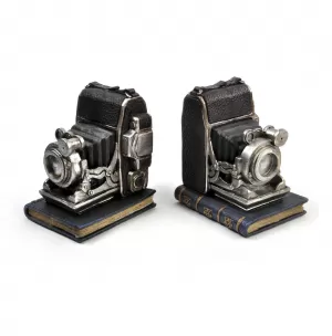 Image of Retro Camera Shelf Tidy Pair Bookends