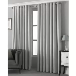 Image of Riva Home Pendleton Ringtop Eyelet Curtains (229 x 229cm) (Silver) - Silver