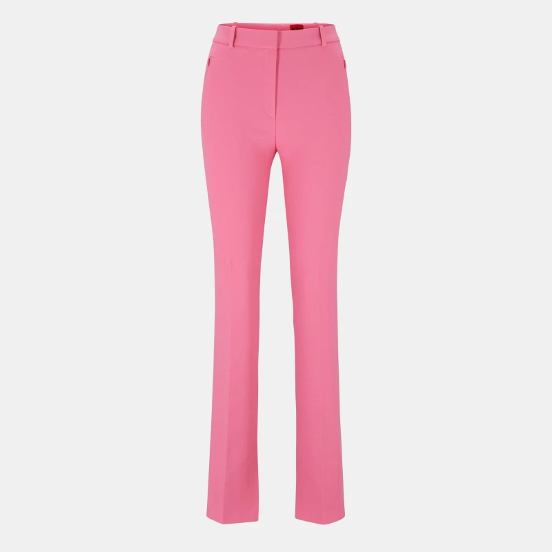 Image of Hugo Womens Hinovi Straight Leg Trouser Medium Pink female 4 (XXS)