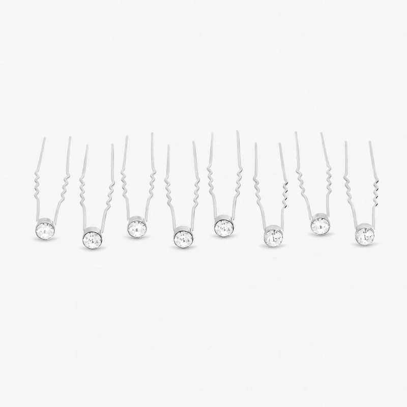 Image of Jon Richard Silver Plated Crystal Pins Silver female One Size