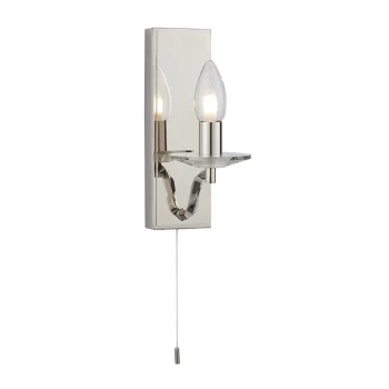 Image of Fano Bathroom Wall Lamp Polished Nickel Plate & Clear Crystal IP44