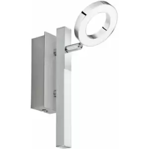 Image of Wall Spot Light Aluminium Chrome Shade Satined Plastic Bulb LED 1x3.2W 1x2.2W