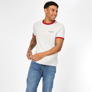 Image of Jack Wills Casablanca Ringer T-Shirt - Lt Ash Marl