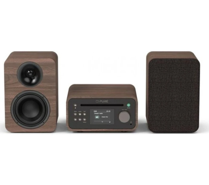 Image of PURE Classic Stereo Mini Hi-Fi System - Coffee Brown & Walnut, Brown,Black 759454301866