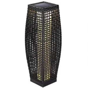 Image of DEUBA Solar Poly Rattan Standard Light Patio LED Garden Wicker Standing Lantern Gartenlampe 80cm (de)