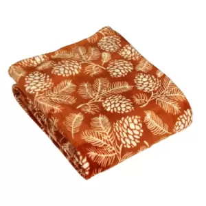 Image of Irwin Woodland Fleece Throw Rust