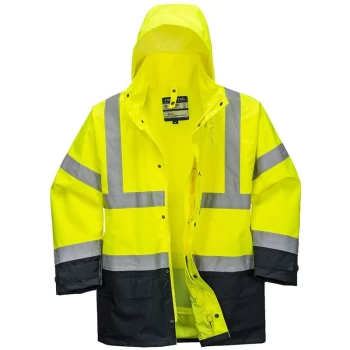 Image of Portwest - S768YNRM - sz M Hi-Vis Executive 5-in-1 Jacket - Yellow/Navy