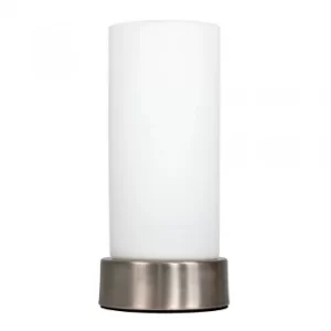 Image of Cylinder Brushed Chrome Table Lamp